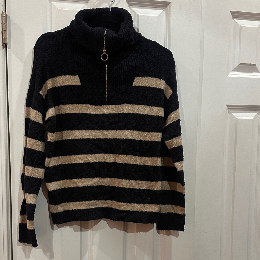 NWOT Rachel Zoe Black Textured Knit Sweater size S